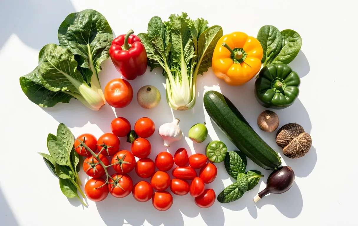 Alimentos frescos y nutritivos en un entorno organizado